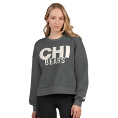 Chicago Bears Starter Women's Show Up Cropped Fleece Pullover Sweatshirt - Heather Gray on sale