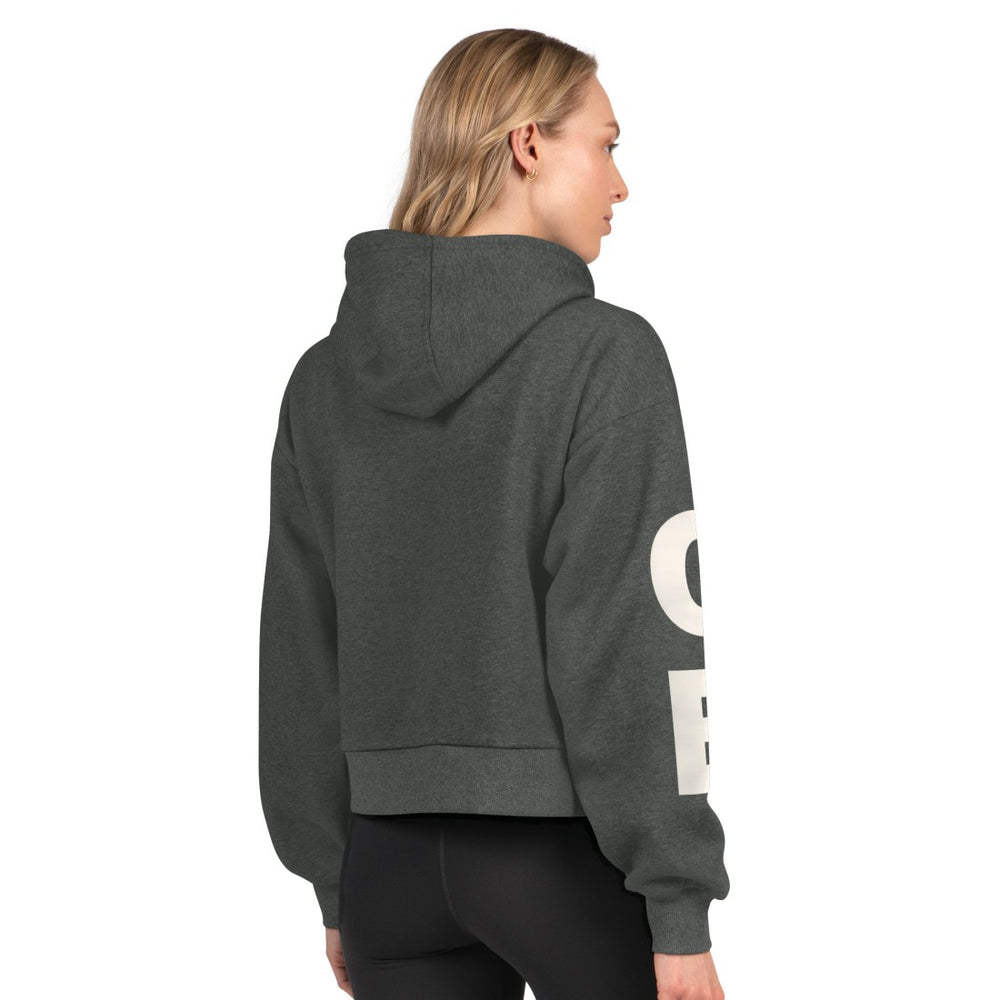 Green Bay Packers Starter Women's Star Player Cropped Fleece Pullover Hoodie - Heather Charcoal for sale