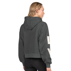 Las Vegas Raiders Starter Women's Star Player Cropped Fleece Pullover Hoodie - Heather Charcoal for sale