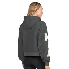 Miami Dolphins Starter Women's Star Player Cropped Fleece Pullover Hoodie - Heather Charcoal discount