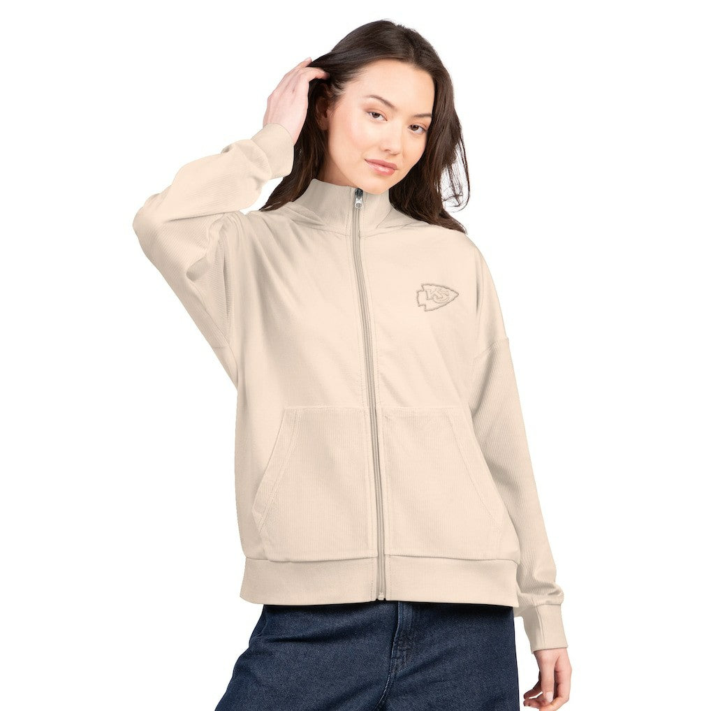 Kansas City Chiefs G-III 4Her by Carl Banks Women's Rookie Full-Zip Hoodie - Tan for sale