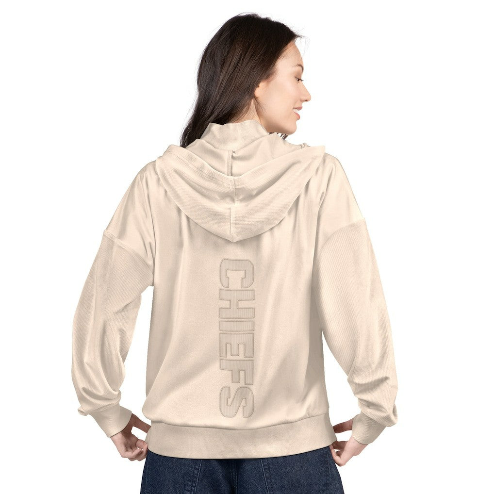Kansas City Chiefs G-III 4Her by Carl Banks Women's Rookie Full-Zip Hoodie - Tan for sale