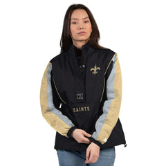 New Orleans Saints Starter Women's Thursday Night Gridiron Half-Zip Jacket - Black/Gold discount