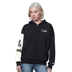 Seattle Seahawks Starter Women's 4th Down Full-Zip Hoodie - Black cheap