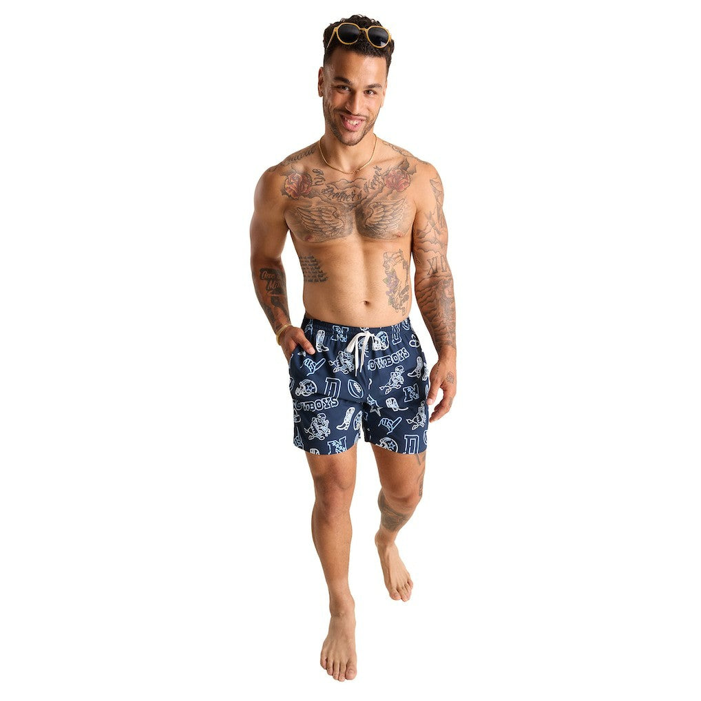Dallas Cowboys Chubbies The Neon 5.5" Classic Lined Swim Trunks - Navy for sale