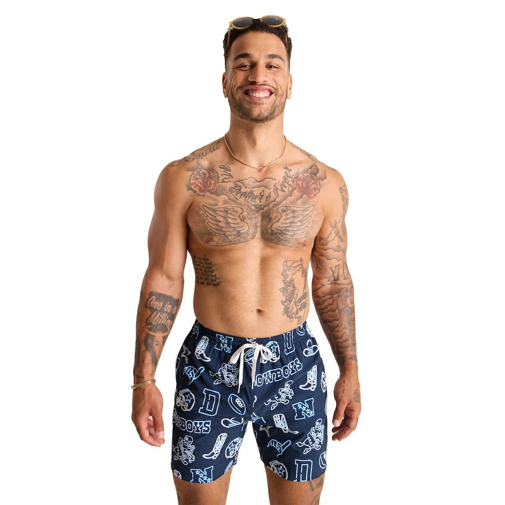 Dallas Cowboys Chubbies The Neon 5.5" Classic Lined Swim Trunks - Navy for sale