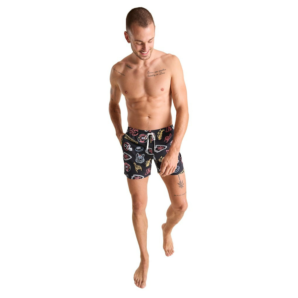 Kansas City Chiefs Chubbies The Neon 5.5" Classic Lined Swim Trunks - Black cheap