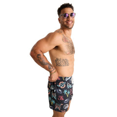 Miami Dolphins Chubbies The Neon 5.5" Classic Lined Swim Trunks - Black for sale