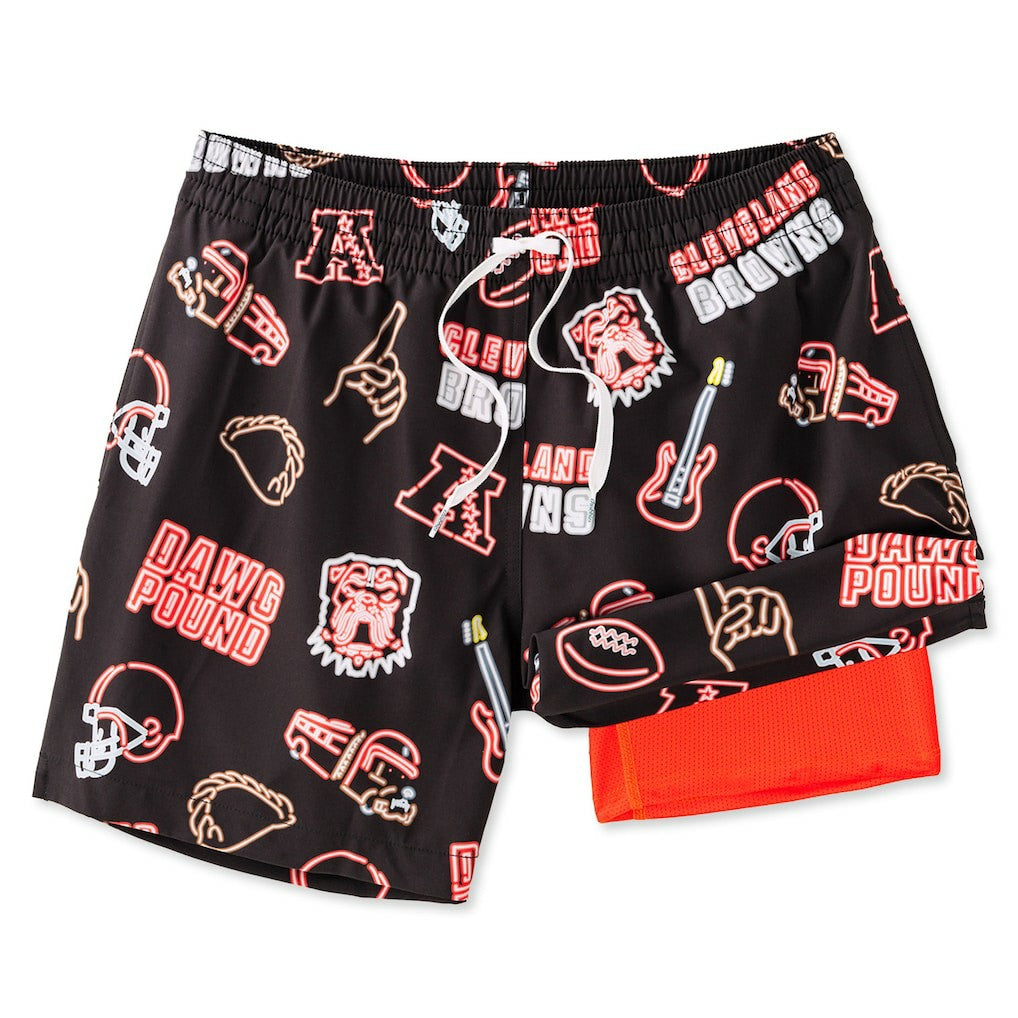 Cleveland Browns Chubbies The Neon 5.5" Classic Lined Swim Trunks - Brown cheap