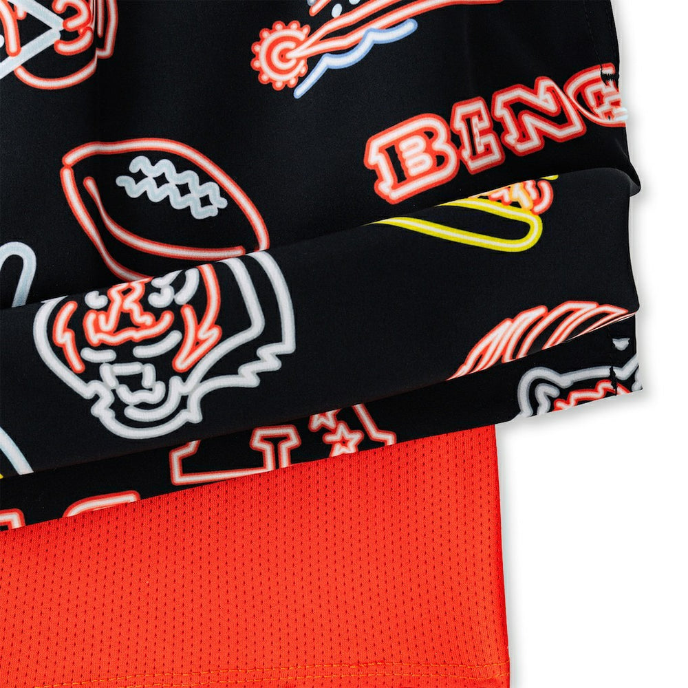 Cincinnati Bengals Chubbies The Neon 5.5" Classic Lined Swim Trunks - Black for sale