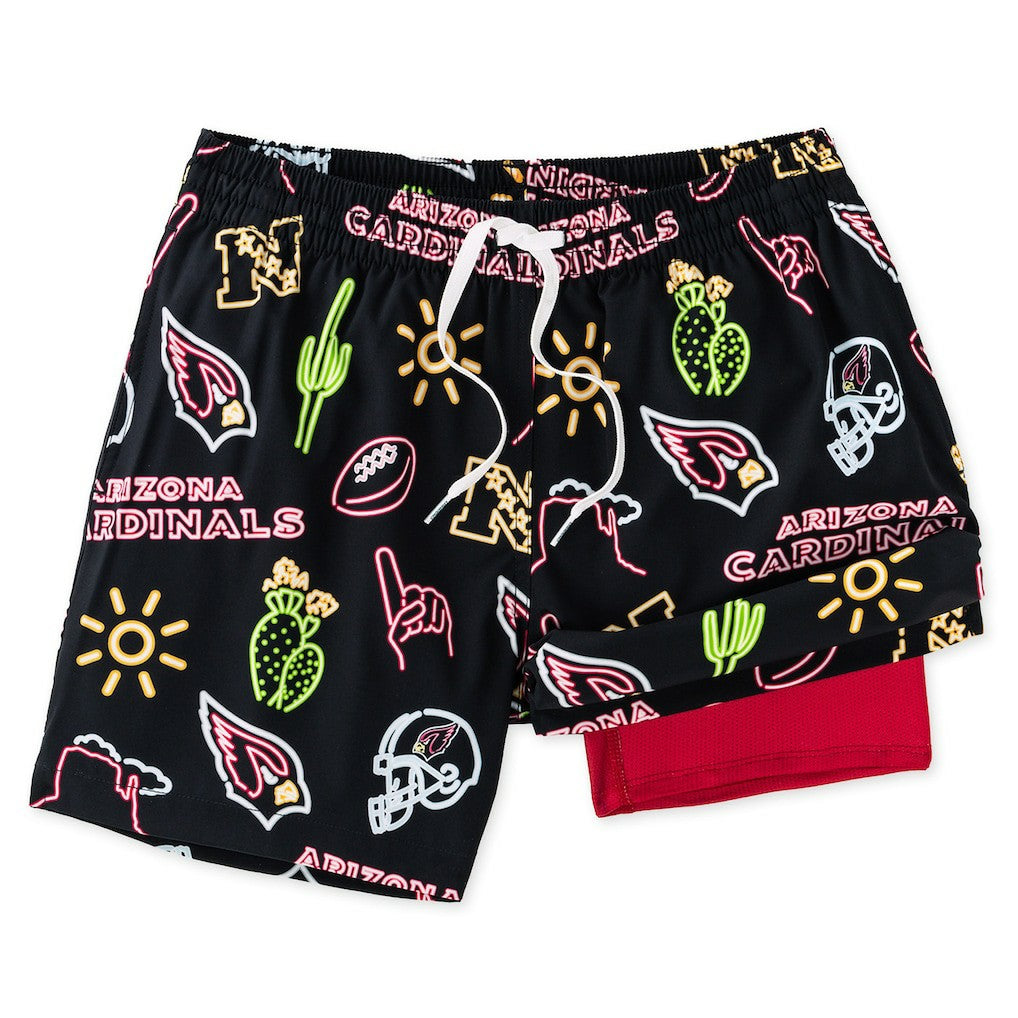 Arizona Cardinals Chubbies The Neon 5.5" Classic Lined Swim Trunks - Black on sale