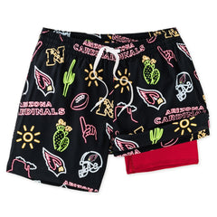 Arizona Cardinals Chubbies The Neon 5.5" Classic Lined Swim Trunks - Black on sale