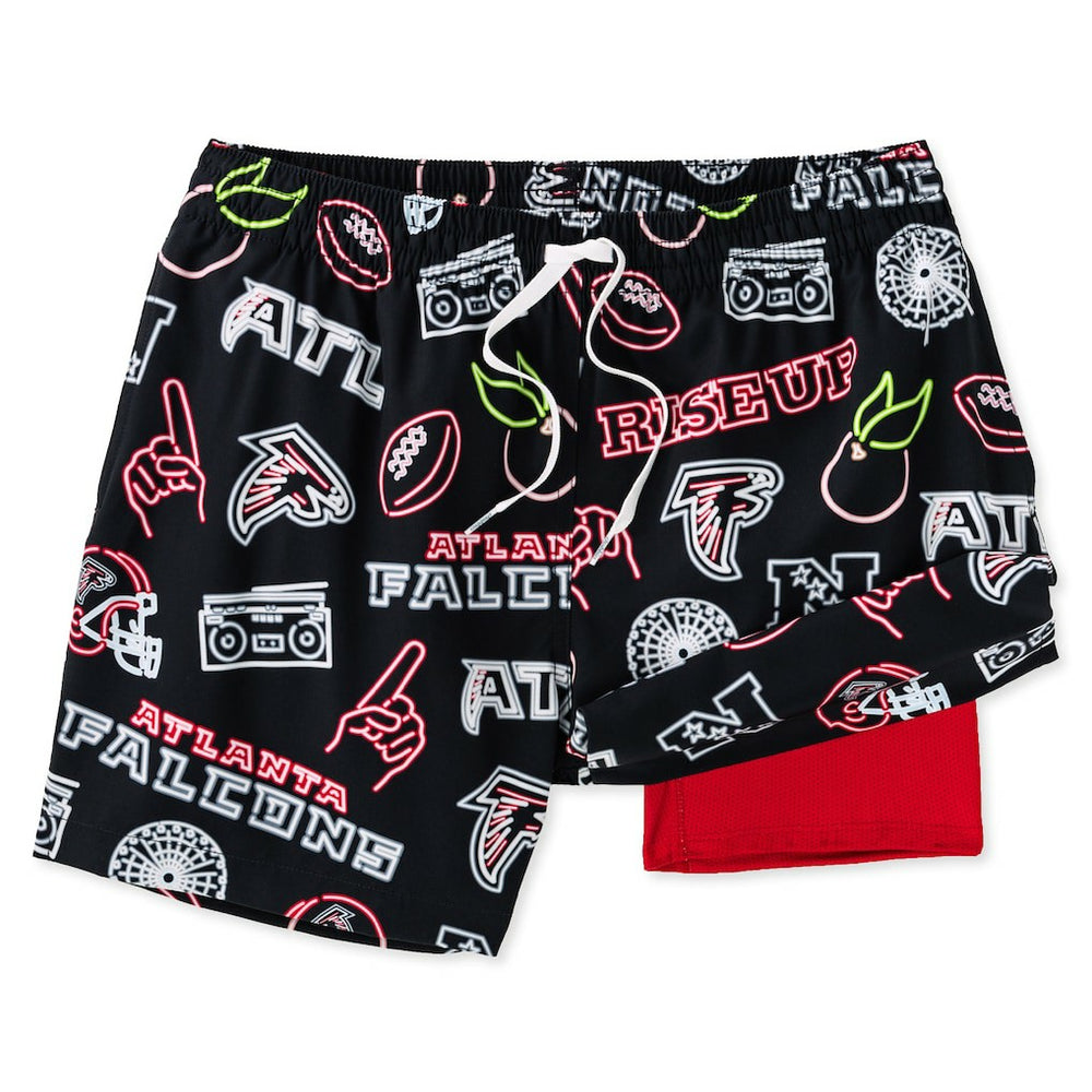 Atlanta Falcons Chubbies The Neon 5.5" Classic Lined Swim Trunks - Black for sale