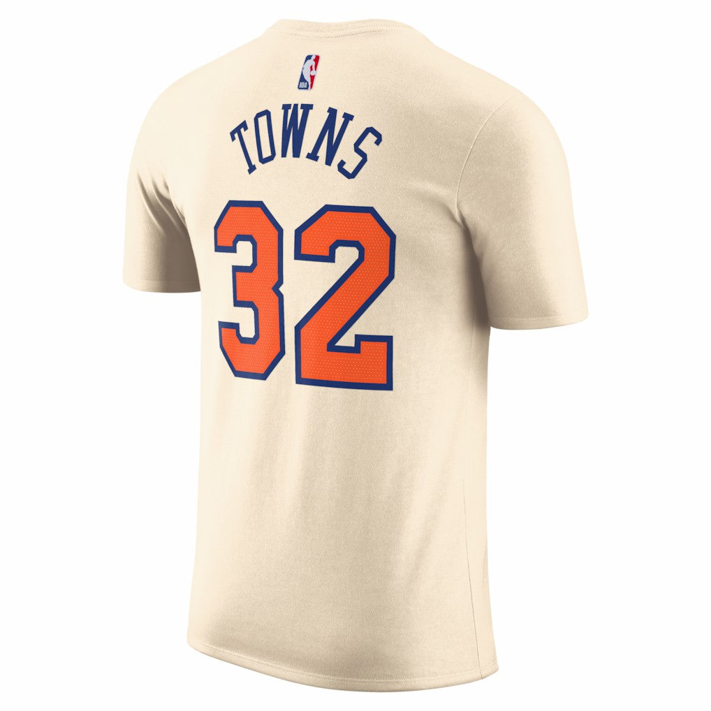 Karl-Anthony Towns New York Knicks Unisex 2025/26 City Edition Name & Number T-Shirt - Cream discount