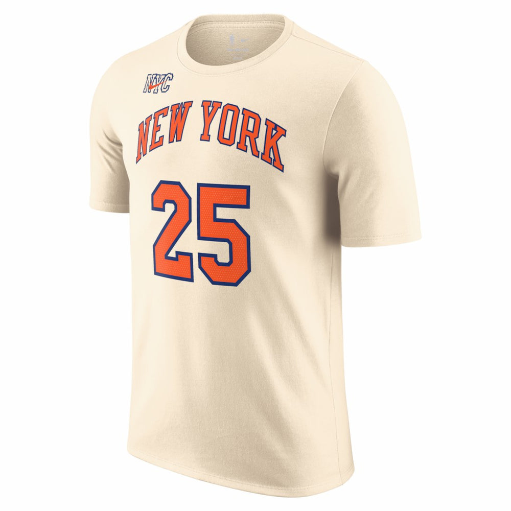 Mikal Bridges New York Knicks Unisex 2025/26 City Edition Name & Number T-Shirt - Cream online