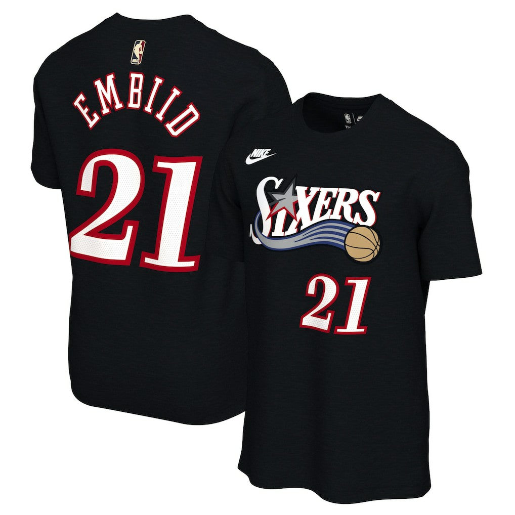 Joel Embiid Philadelphia 76ers Unisex Name & Number T-Shirt - Classic Edition - Black shop