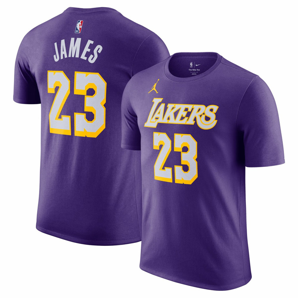 LeBron James Los Angeles Lakers Jordan Brand Unisex Name & Number T-Shirt - Statement Edition - Purple cheap