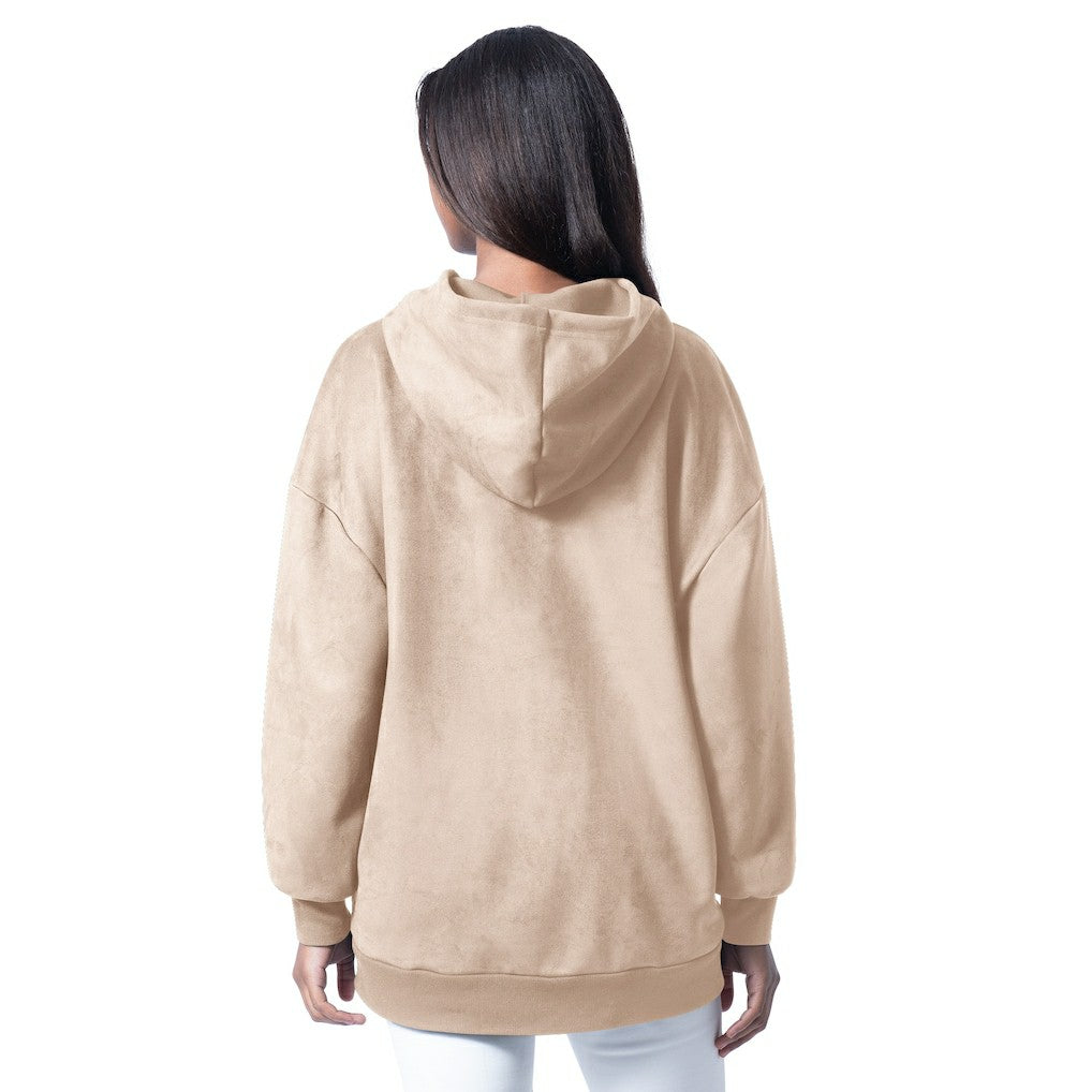Philadelphia Eagles G-III 4Her by Carl Banks Women's Best Hitter Oversized Tunic Pullover Hoodie - Cream for sale
