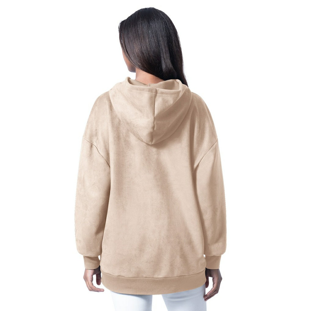 Cleveland Browns G-III 4Her by Carl Banks Women's Best Hitter Oversized Tunic Pullover Hoodie - Cream on sale