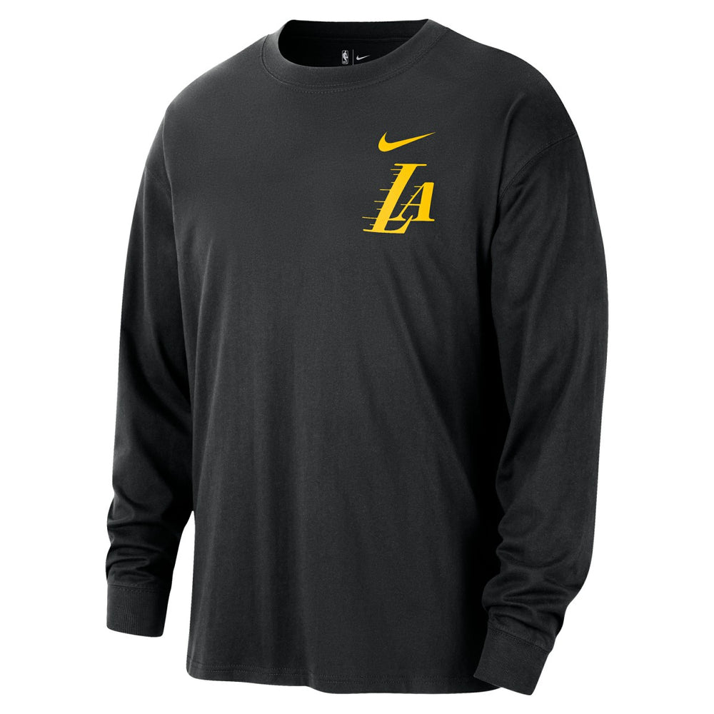 Los Angeles Lakers 2025/26 City Edition Remix Essential Logo Long Sleeve T-Shirt - Black cheap