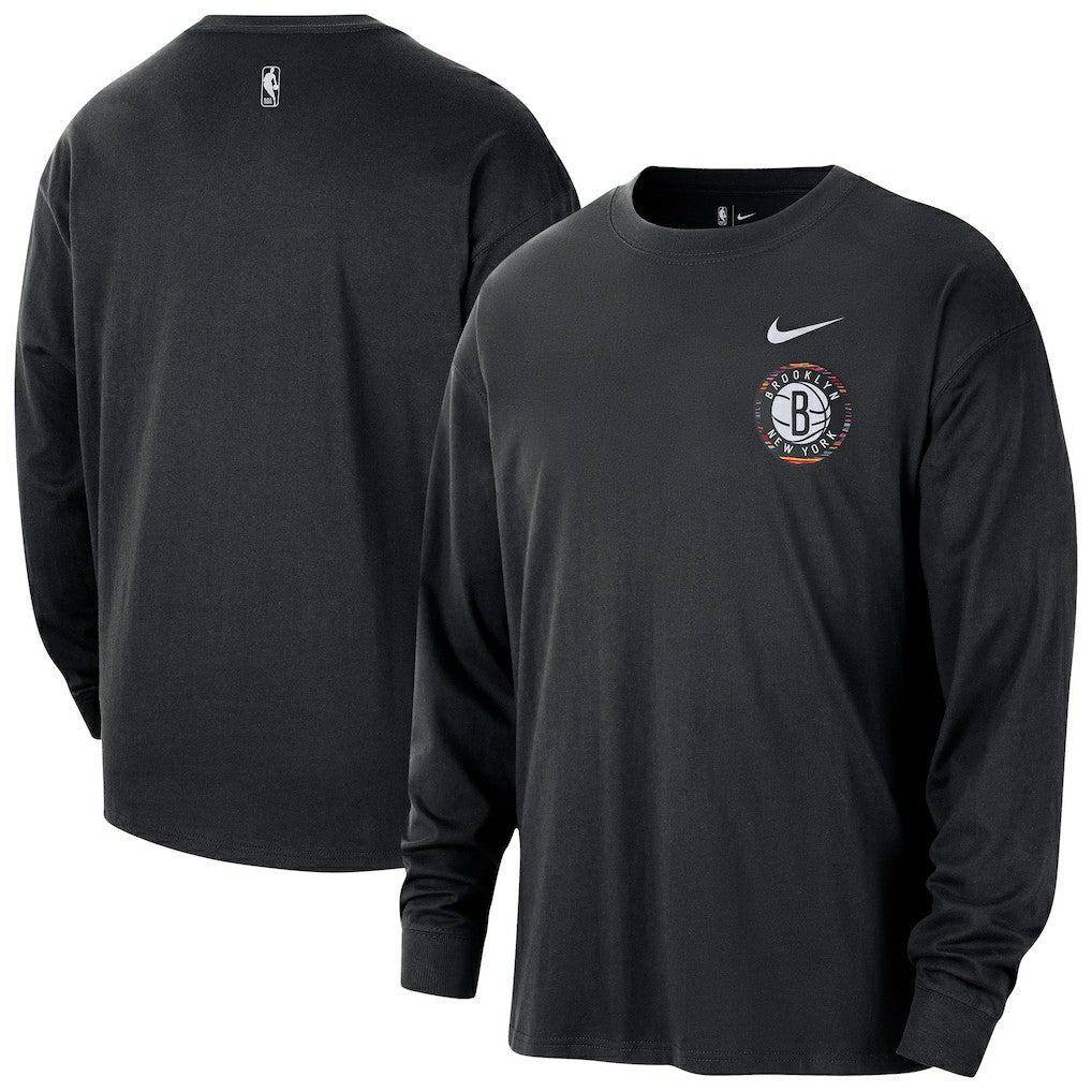 Brooklyn Nets 2025/26 City Edition Remix Essential Logo Long Sleeve T-Shirt - Black online