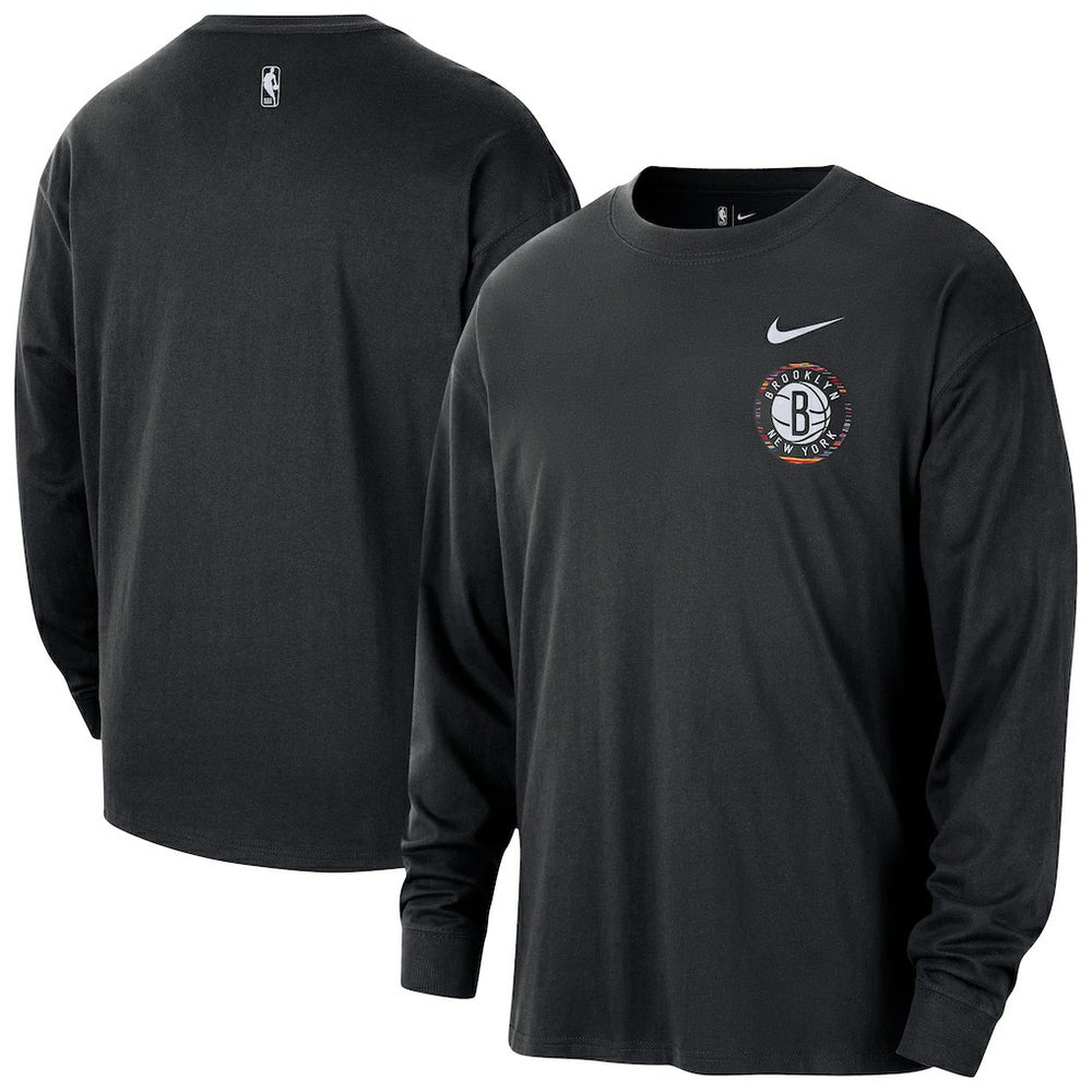 Brooklyn Nets 2025/26 City Edition Remix Essential Logo Long Sleeve T-Shirt - Black online