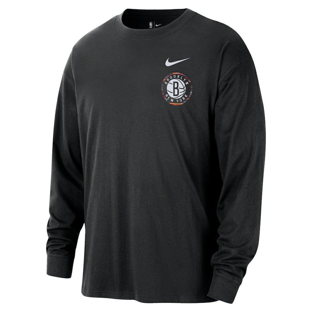 Brooklyn Nets 2025/26 City Edition Remix Essential Logo Long Sleeve T-Shirt - Black online