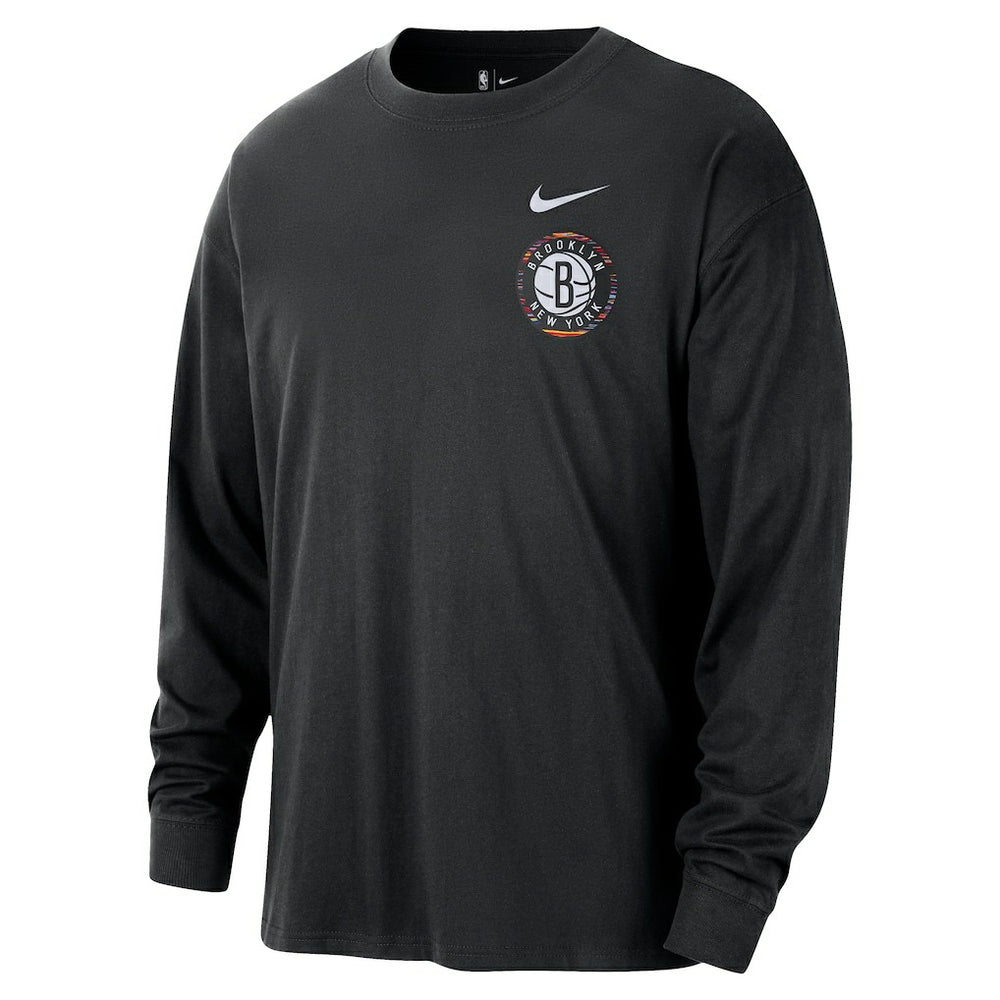 Brooklyn Nets 2025/26 City Edition Remix Essential Logo Long Sleeve T-Shirt - Black online