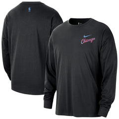 Chicago Bulls 2025/26 City Edition Remix Essential Logo Long Sleeve T-Shirt sale - Black for sale
