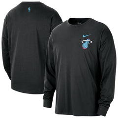 Miami Heat 2025/26 City Edition Remix Essential Logo Long Sleeve T-Shirt - Black for sale
