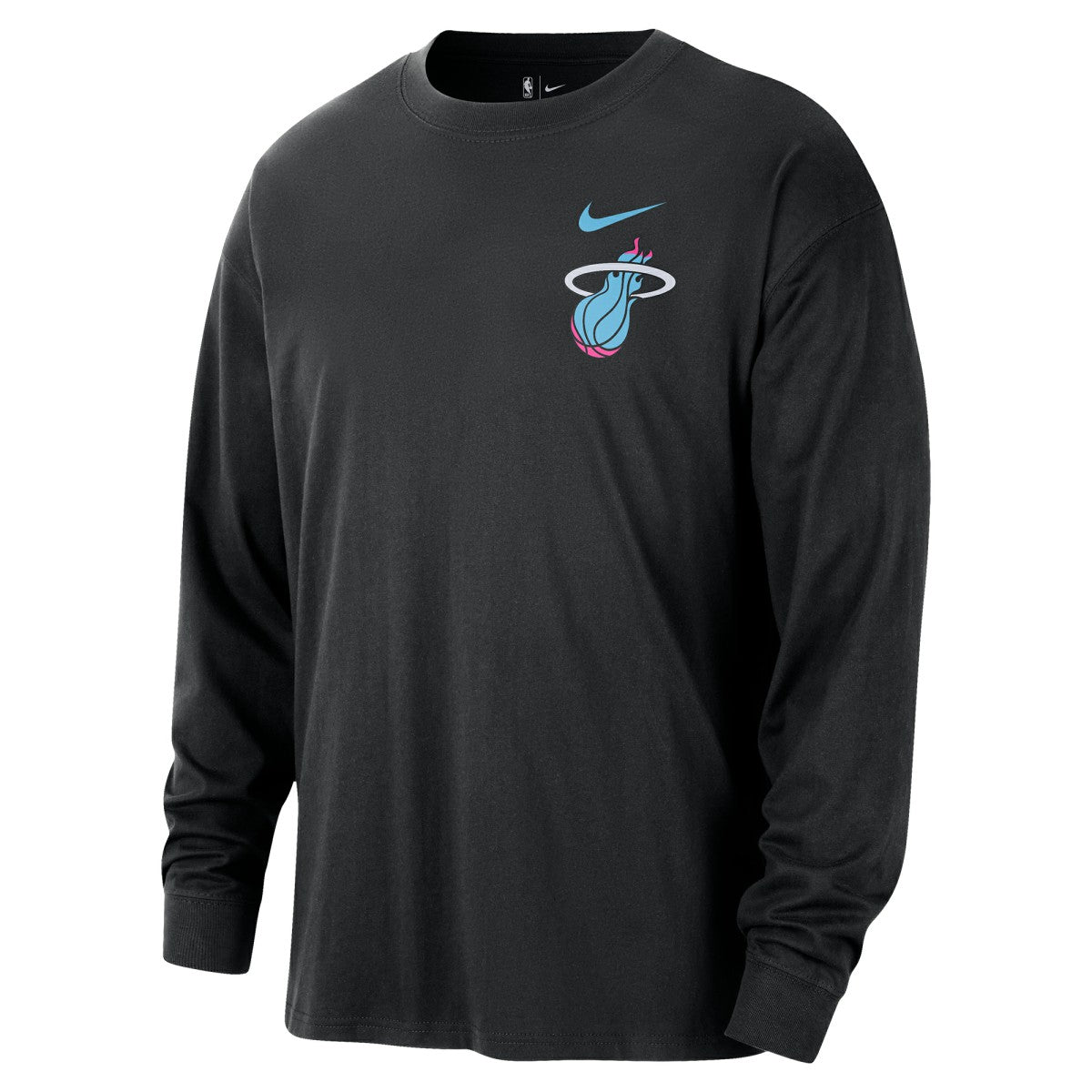 Miami Heat 2025/26 City Edition Remix Essential Logo Long Sleeve T-Shirt - Black for sale