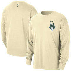 Milwaukee Bucks 2025/26 City Edition Remix Essential Logo Long Sleeve T-Shirt - Cream discount
