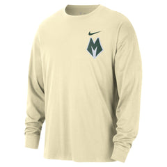 Milwaukee Bucks 2025/26 City Edition Remix Essential Logo Long Sleeve T-Shirt - Cream discount