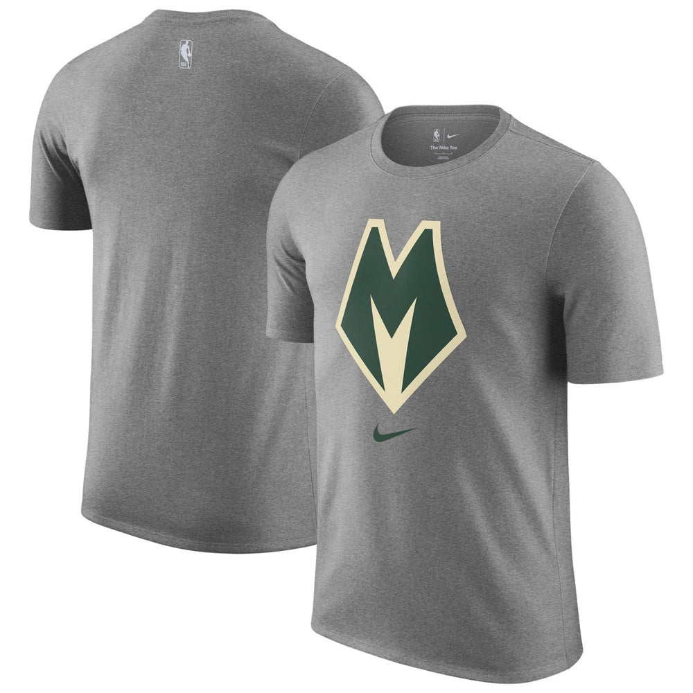 Milwaukee Bucks 2025/26 City Edition Remix Essential Logo T-Shirt - Heather Gray sale