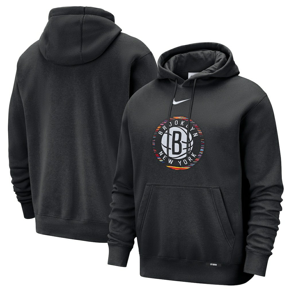 Brooklyn Nets 2025/26 City Edition Essential Logo Remix Hoodie - Black outlet
