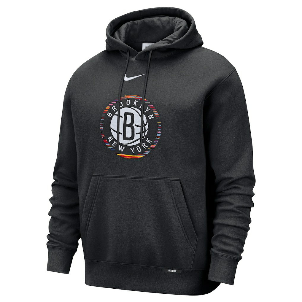 Brooklyn Nets 2025/26 City Edition Essential Logo Remix Hoodie - Black outlet