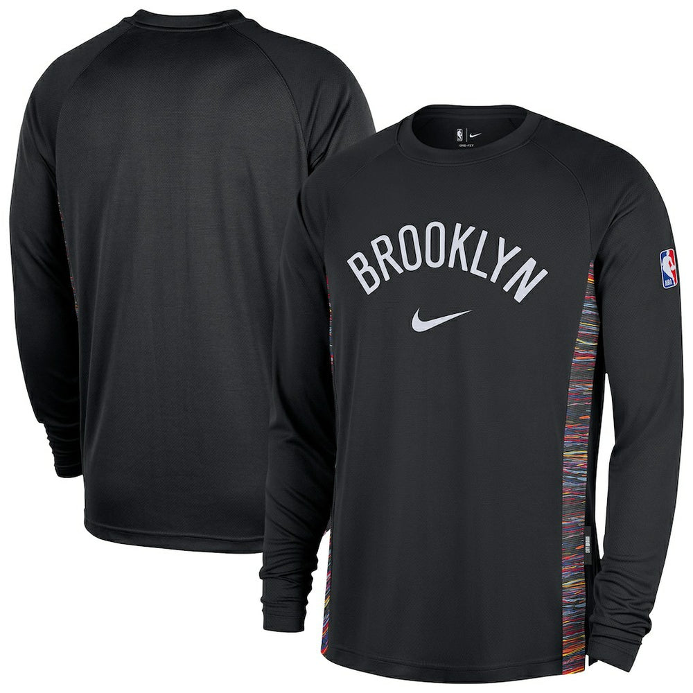 Brooklyn Nets 2025/26 City Edition Authentic Pregame Dri-FIT Long Sleeve Shooting T-Shirt - Black discount