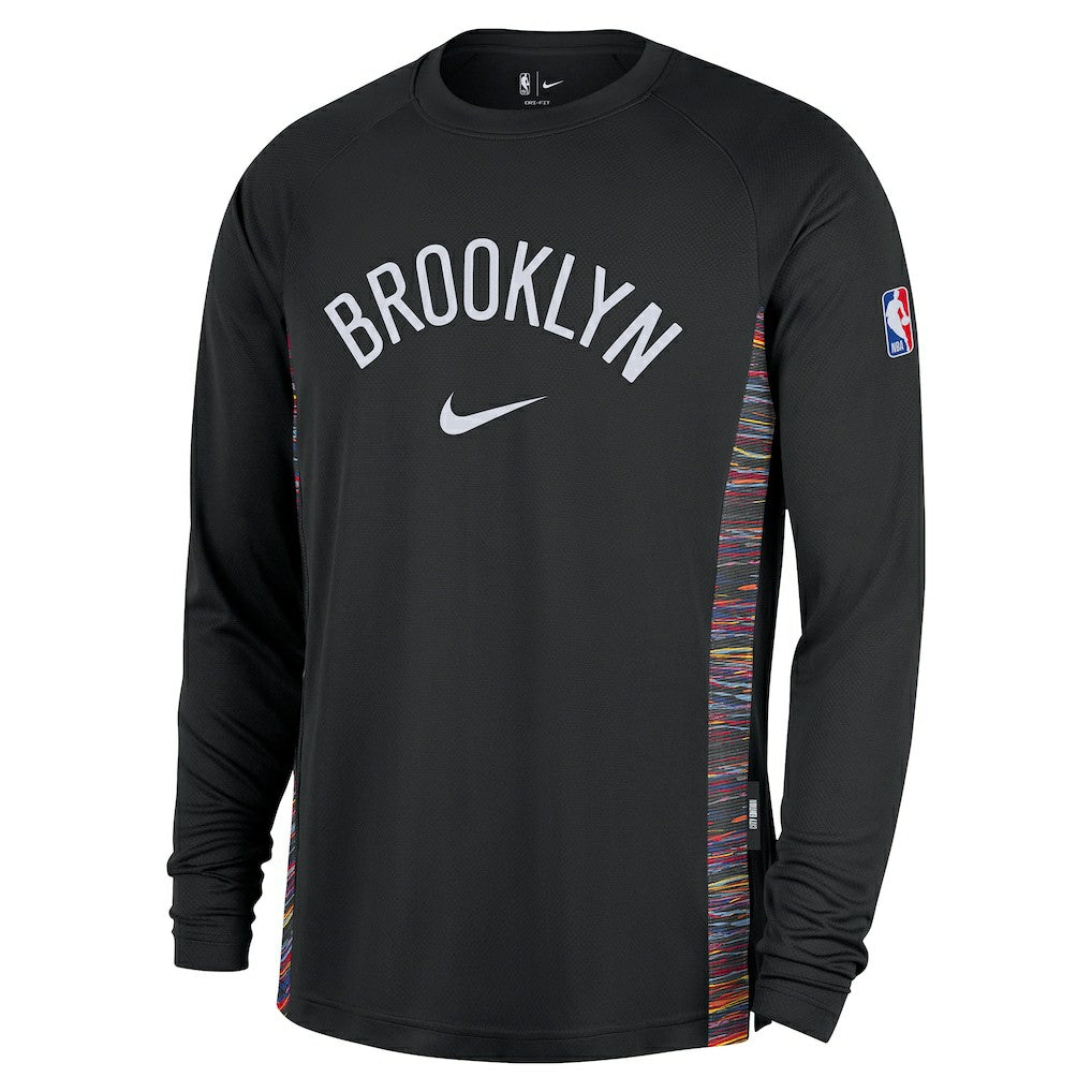 Brooklyn Nets 2025/26 City Edition Authentic Pregame Dri-FIT Long Sleeve Shooting T-Shirt - Black discount