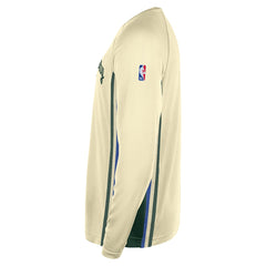 Milwaukee Bucks 2025/26 City Edition Authentic Pregame Dri-FIT Long Sleeve Shooting T-Shirt - Cream discount