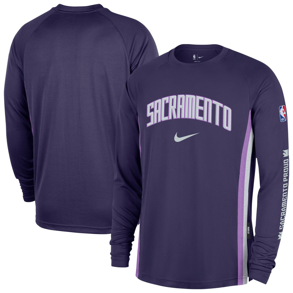 Sacramento Kings 2025/26 City Edition Authentic Pregame Dri-FIT Long Sleeve Shooting T-Shirt - Purple sale