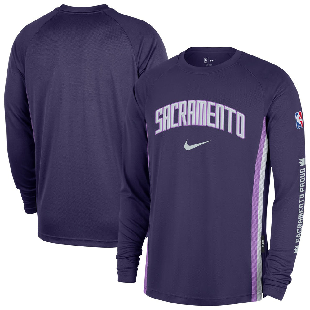Sacramento Kings 2025/26 City Edition Authentic Pregame Dri-FIT Long Sleeve Shooting T-Shirt - Purple sale