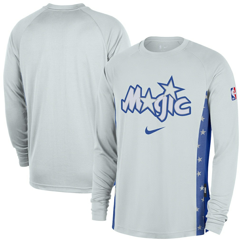 Orlando Magic 2025/26 City Edition Authentic Pregame Dri-FIT Long Sleeve Shooting T-Shirt - Silver for sale