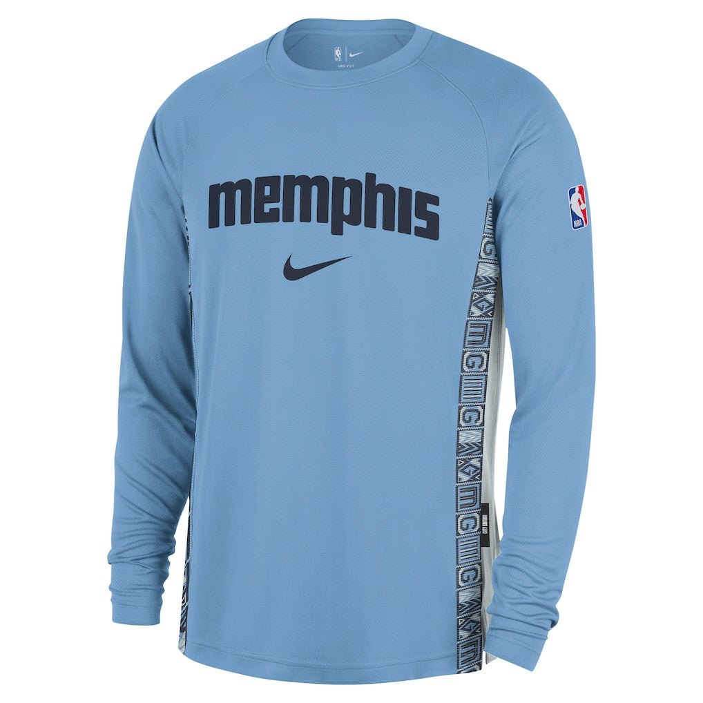 Memphis Grizzlies 2025/26 City Edition Authentic Pregame Dri-FIT Long Sleeve Shooting T-Shirt - Light Blue outlet