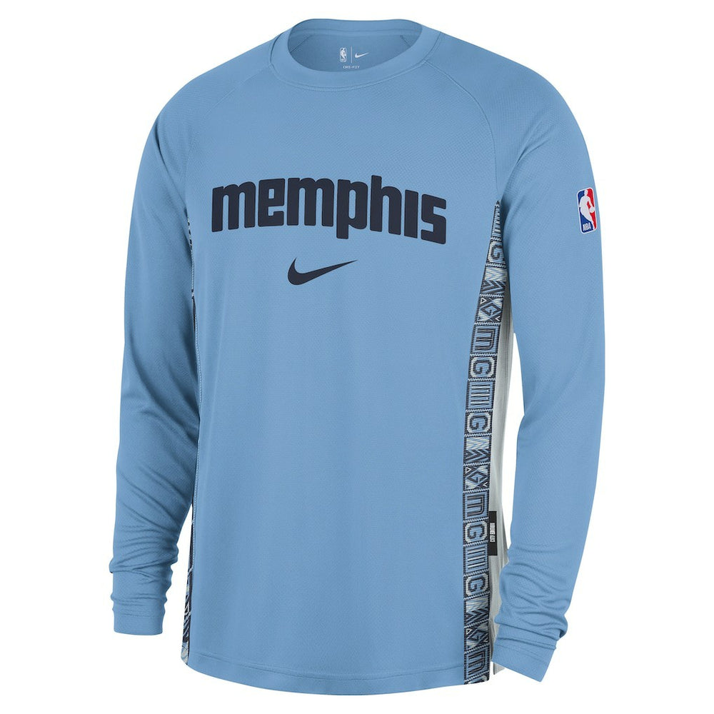 Memphis Grizzlies 2025/26 City Edition Authentic Pregame Dri-FIT Long Sleeve Shooting T-Shirt - Light Blue outlet
