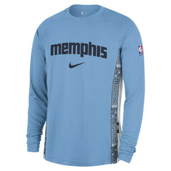Memphis Grizzlies 2025/26 City Edition Authentic Pregame Dri-FIT Long Sleeve Shooting T-Shirt - Light Blue outlet
