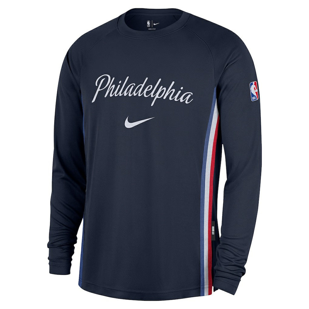Philadelphia 76ers 2025/26 City Edition Authentic Pregame Dri-FIT Long Sleeve Shooting T-Shirt - Navy discount
