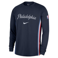 Philadelphia 76ers 2025/26 City Edition Authentic Pregame Dri-FIT Long Sleeve Shooting T-Shirt - Navy discount