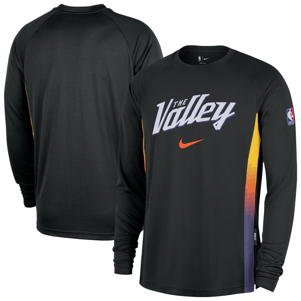 Phoenix Suns 2025/26 City Edition Authentic Pregame Dri-FIT Long Sleeve Shooting T-Shirt - Black on sale