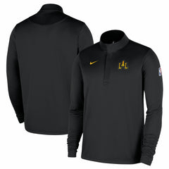 Los Angeles Lakers 2025/26 City Edition Remix Authentic Coaches Dri-FIT Half-Zip Pullover - Black on sale