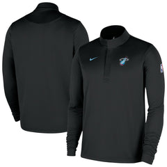 Miami Heat 2025/26 City Edition Remix Authentic Coaches Dri-FIT Half-Zip Top - Black on sale